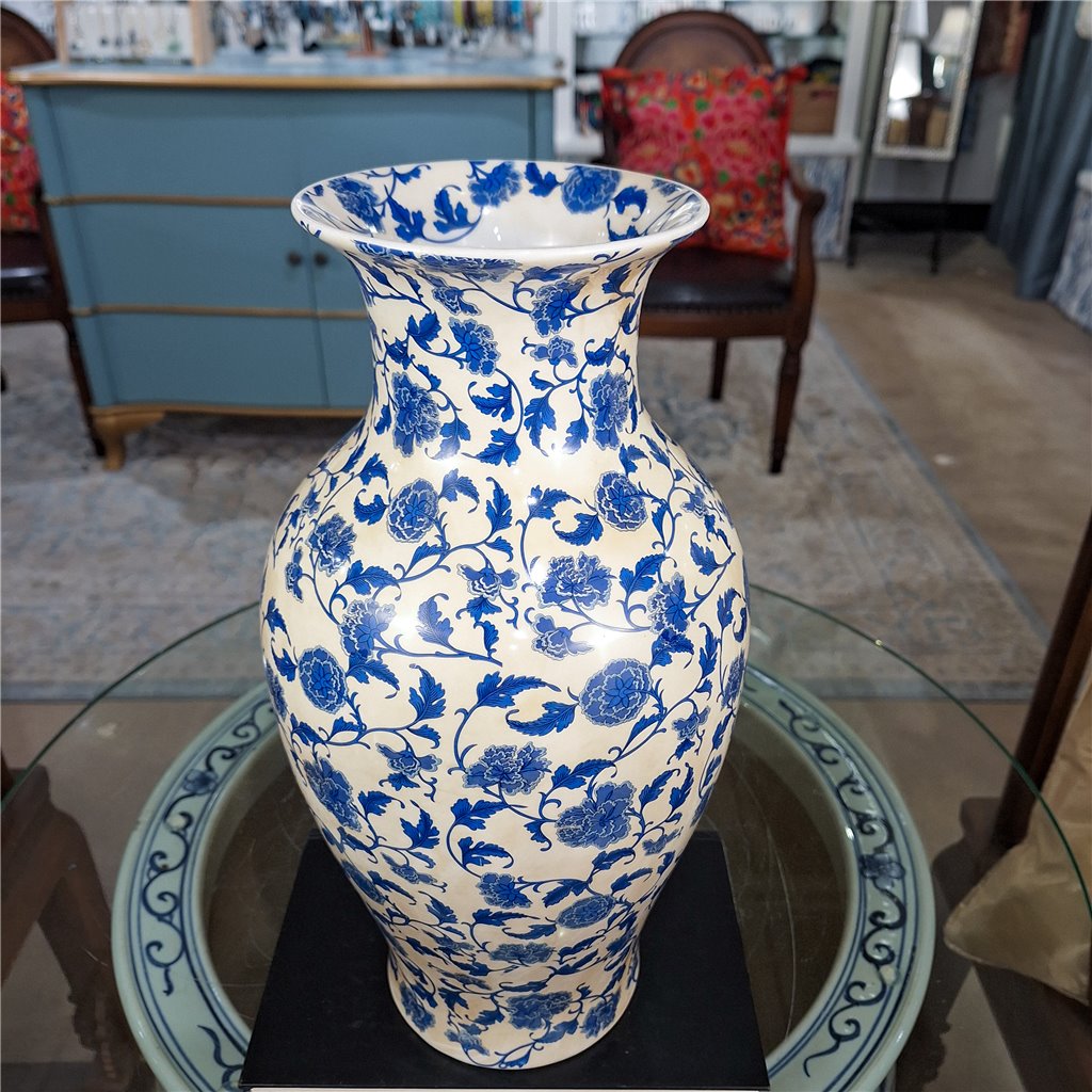 Danny's Fine Porcelain Home Decor Danny's Fine Porcelain 14in Porcelain Blue Vase – Blue Florets