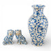 Danny's Fine Porcelain Home Decor Danny's Fine Porcelain 14in Porcelain Blue Vase – Blue Florets