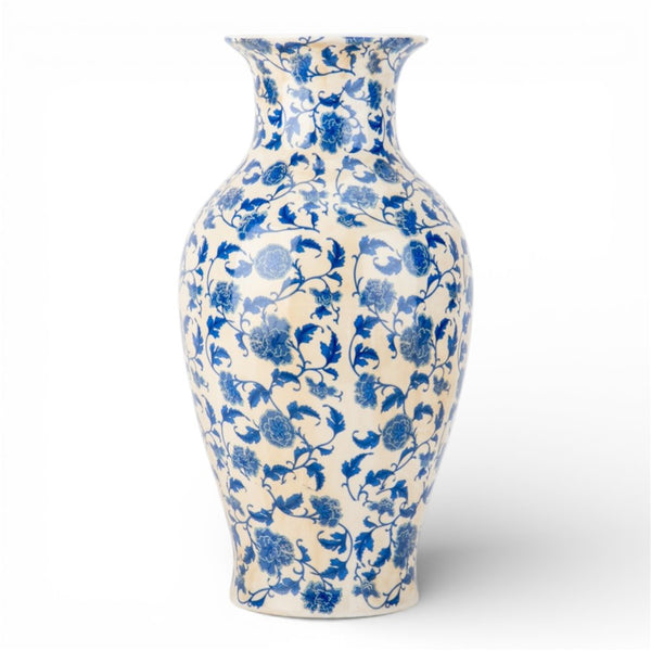 Danny's Fine Porcelain Home Decor Danny's Fine Porcelain 14in Porcelain Blue Vase – Blue Florets