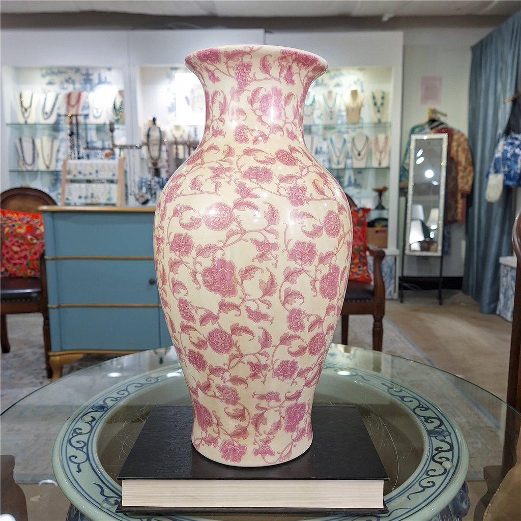 Danny's Fine Porcelain Home Decor Danny's Fine Porcelain 14in Porcelain Vase – Pink Florets