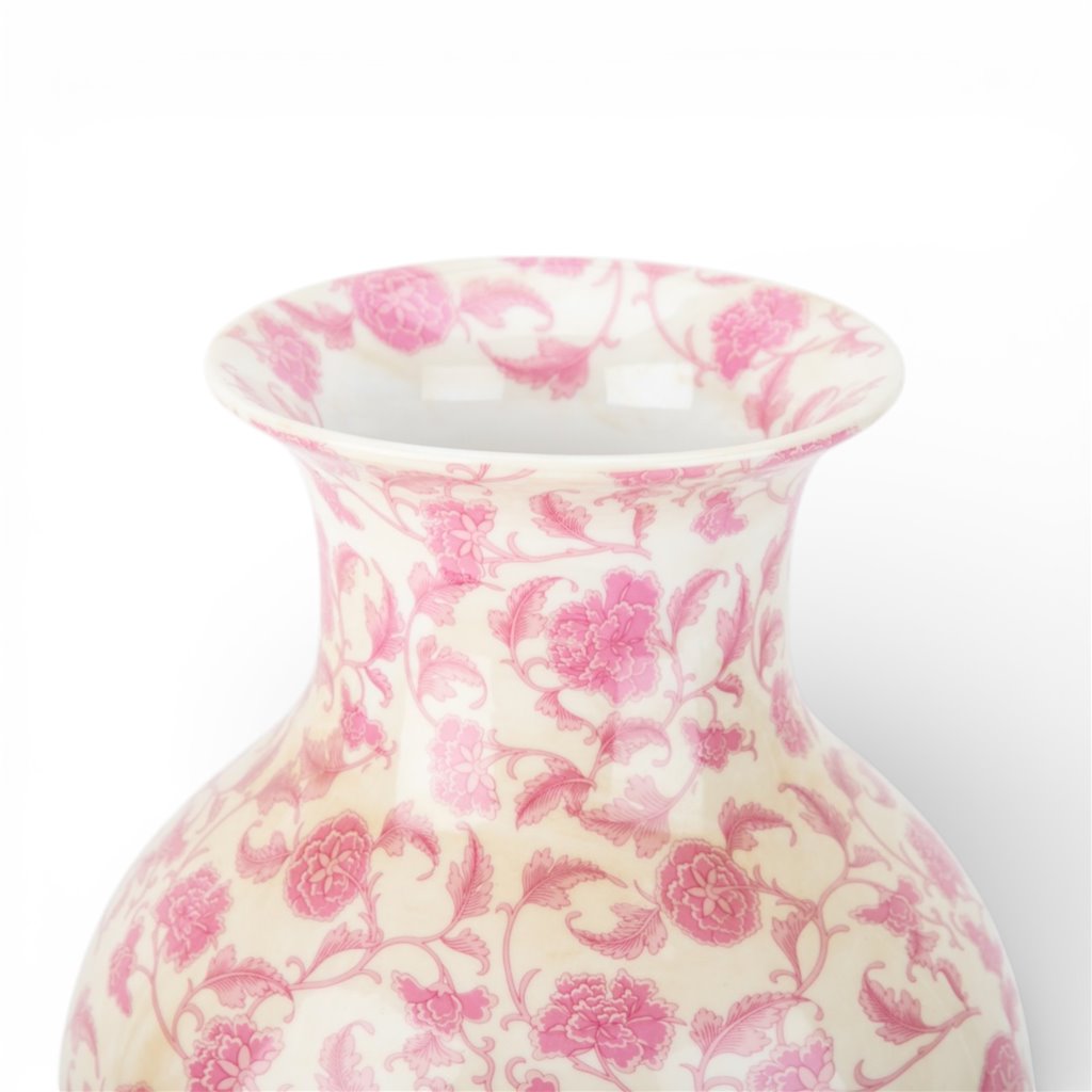Danny's Fine Porcelain Home Decor Danny's Fine Porcelain 14in Porcelain Vase – Pink Florets