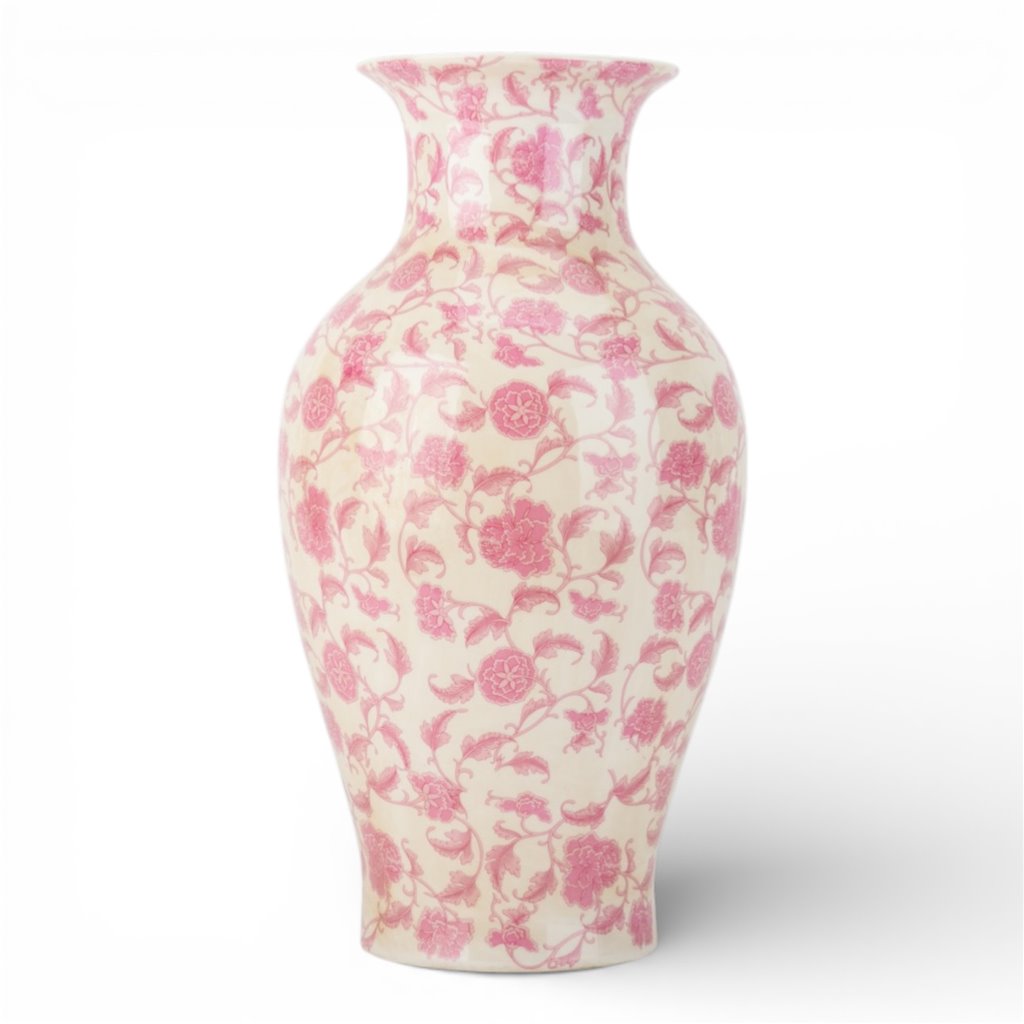 Danny's Fine Porcelain Home Decor Danny's Fine Porcelain 14in Porcelain Vase – Pink Florets