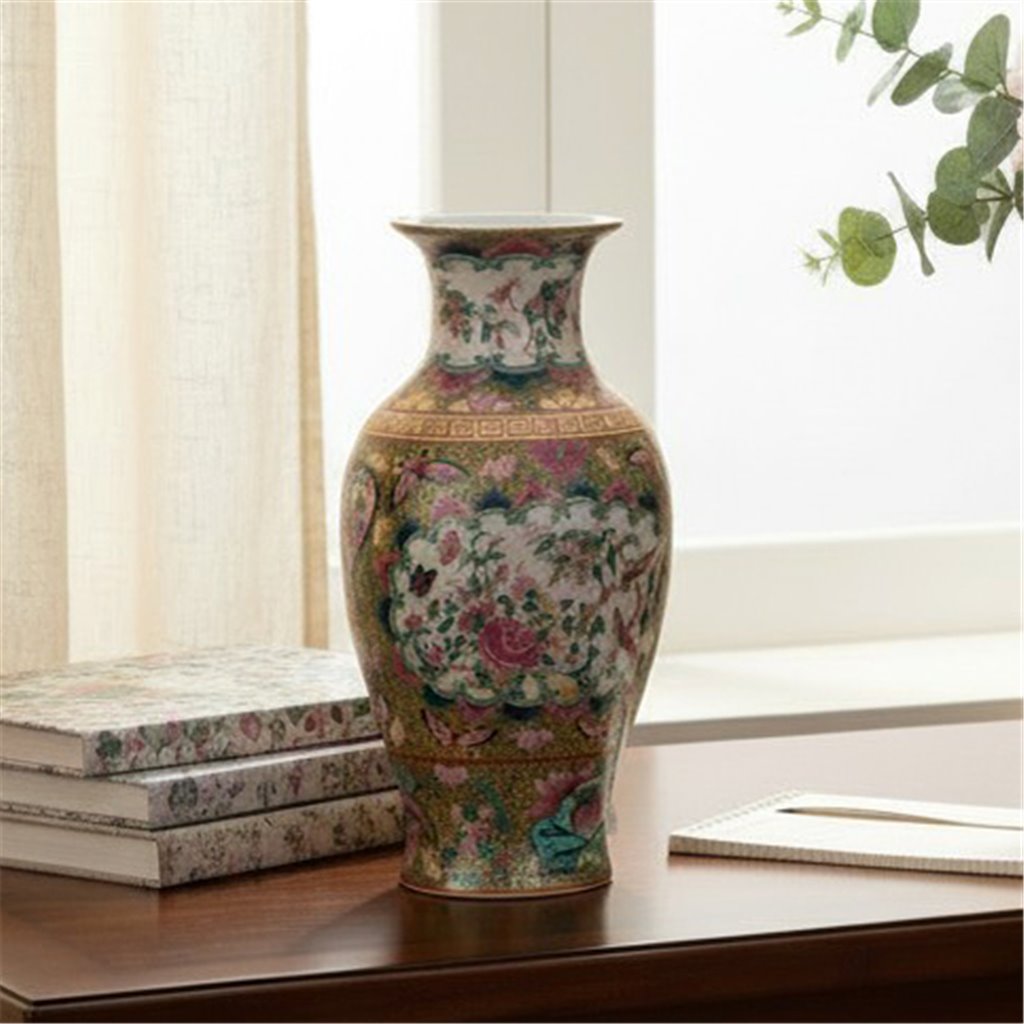 Danny's Fine Porcelain Home Decor Danny's Fine Porcelain 14in Porcelain Vase – Rose Medallion Canton