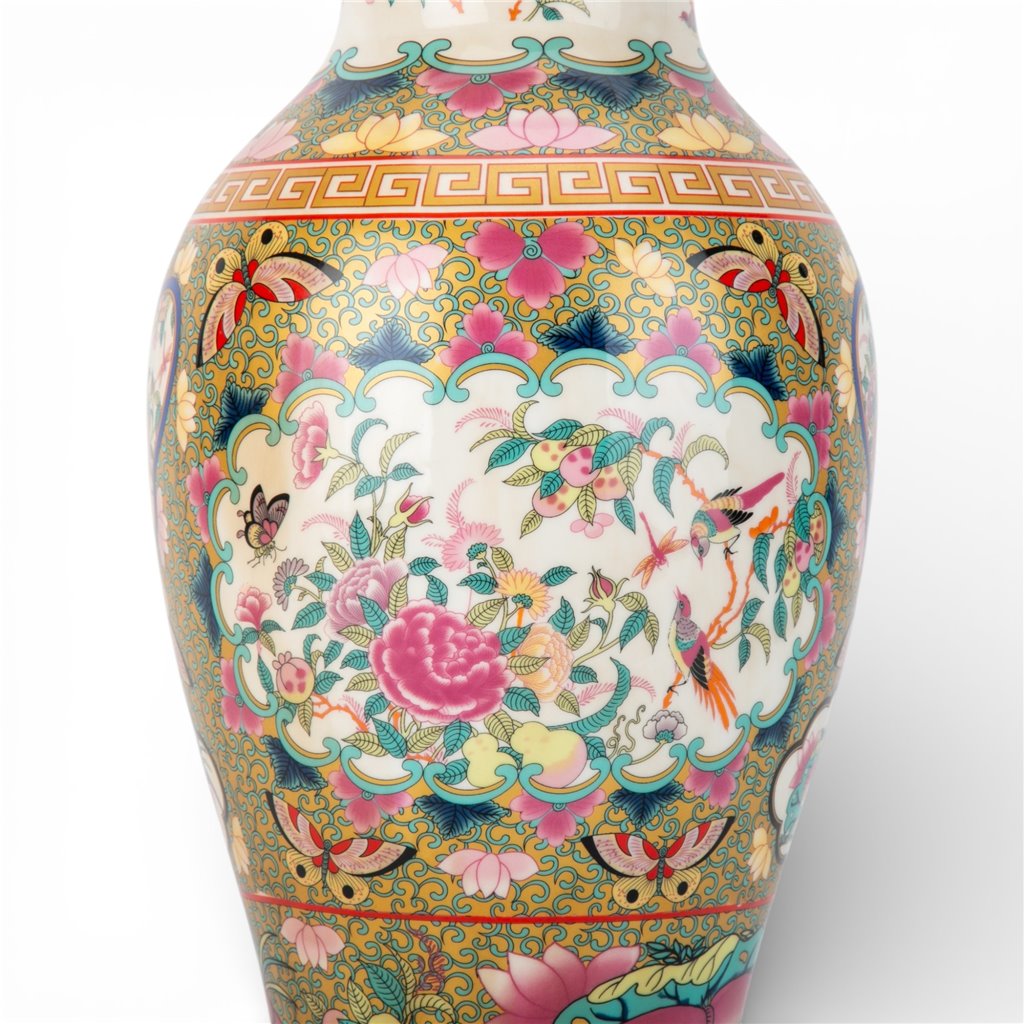 Danny's Fine Porcelain Home Decor Danny's Fine Porcelain 14in Porcelain Vase – Rose Medallion Canton