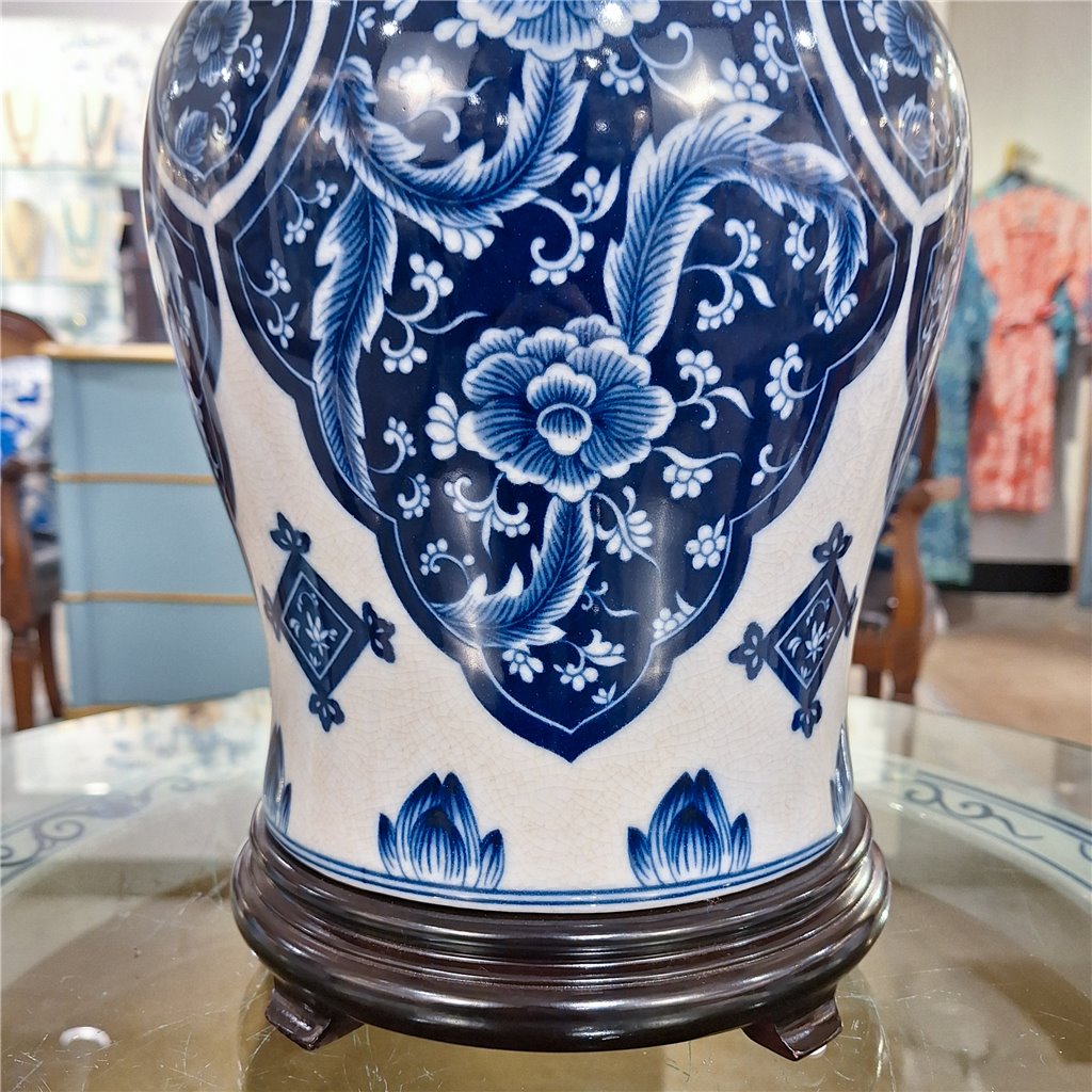 Danny's Fine Porcelain Lighting Danny's Fine Porcelain 17L X 17W X 27H PORCELAIN WARRIOR JAR LAMP Qipao (Large) ( 2-847-17) 14088-L