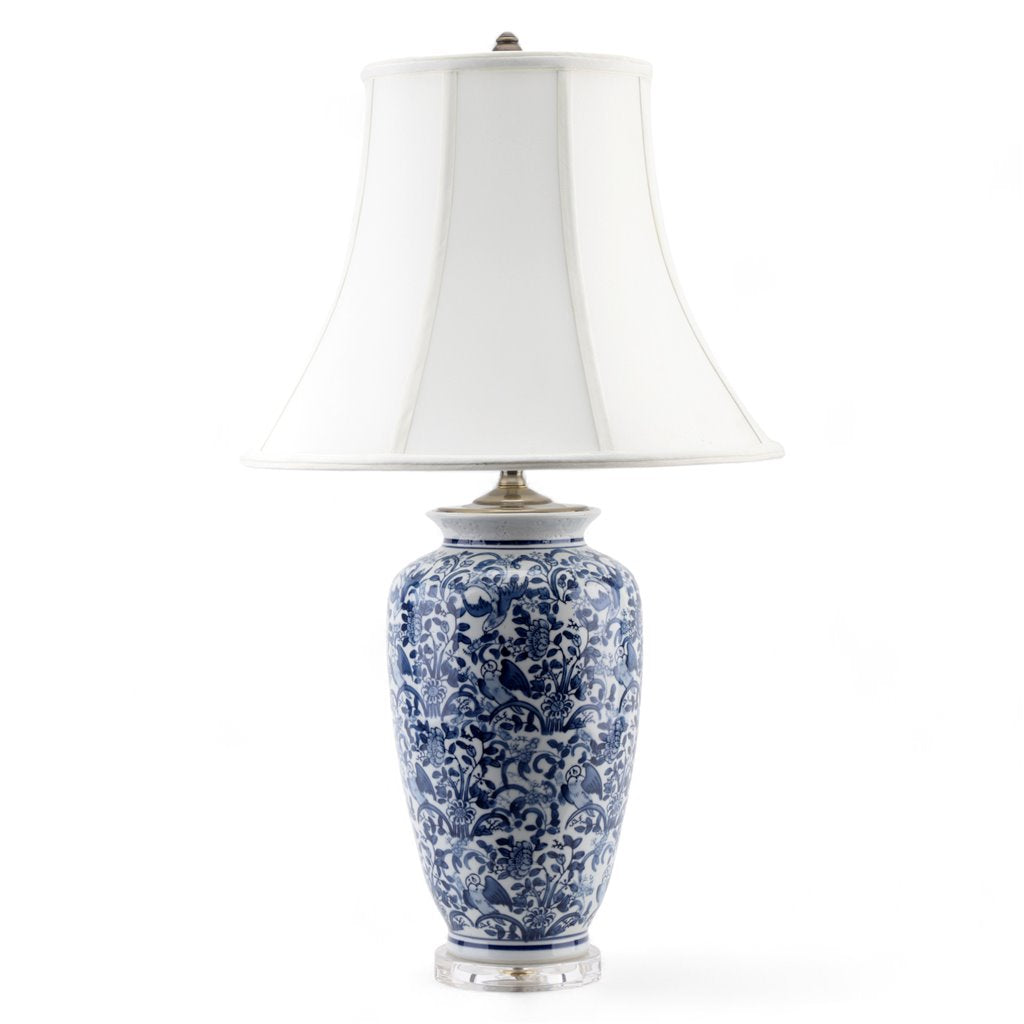 Danny's Fine Porcelain Lighting Danny's Fine Porcelain 17L X 17W X 29H Blue And White Vase Lamp [Shade:108-17-Be] 40936-LA