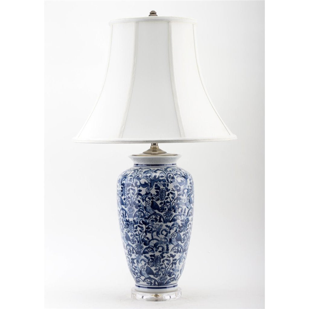 Danny's Fine Porcelain Lighting Danny's Fine Porcelain 17L X 17W X 29H Blue And White Vase Lamp [Shade:108-17-Be] 40936-LA