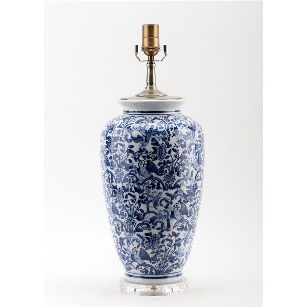 Danny's Fine Porcelain Lighting Danny's Fine Porcelain 17L X 17W X 29H Blue And White Vase Lamp [Shade:108-17-Be] 40936-LA