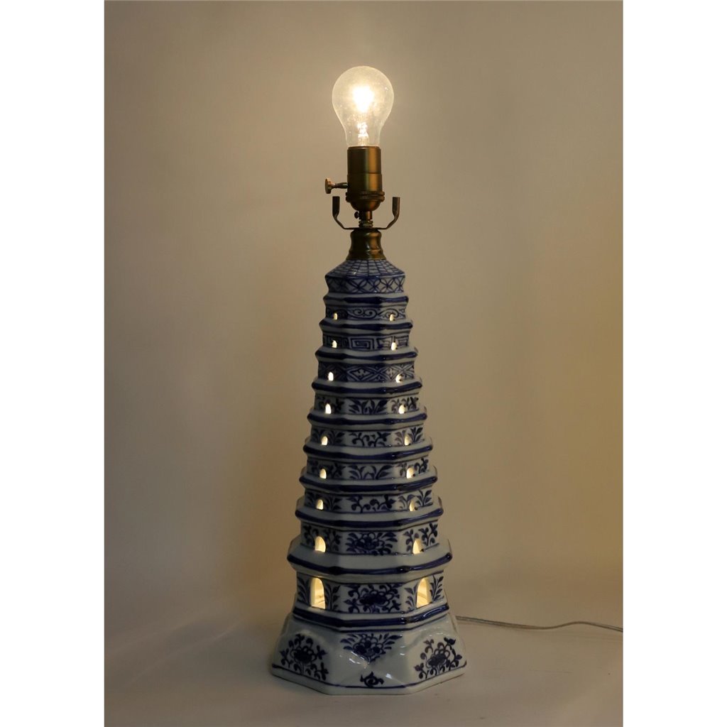 Danny's Fine Porcelain Lighting Danny's Fine Porcelain 17L X 17W X 30H Pagoda 2 Ways Lamp (109-16-Be) 50820-L