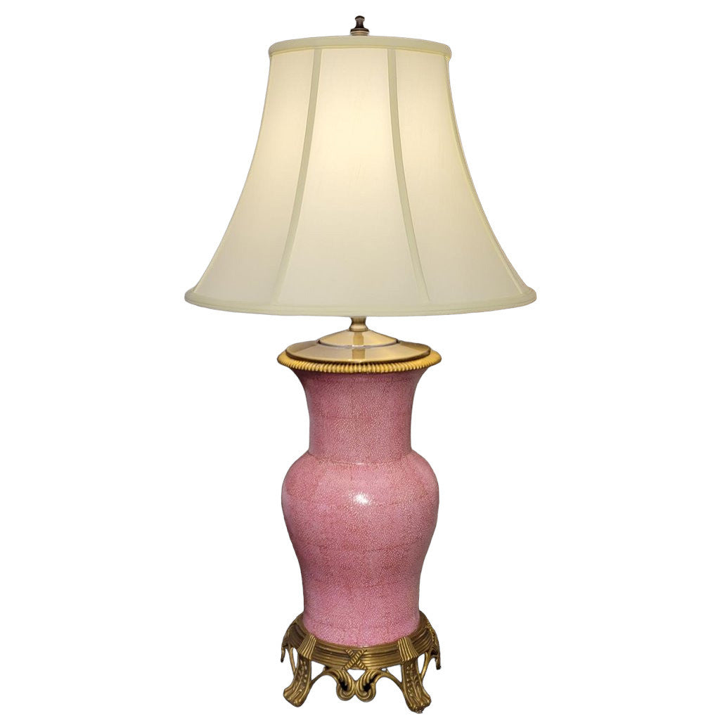 Danny's Fine Porcelain Lighting Danny's Fine Porcelain 17L X 17W X 30H PINK VASE WITH BRONZE ORMOLU LAMP(108-17-BE) 60401-LG