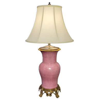 Danny's Fine Porcelain Lighting Danny's Fine Porcelain 17L X 17W X 30H PINK VASE WITH BRONZE ORMOLU LAMP(108-17-BE) 60401-LG