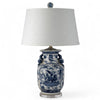 Danny's Fine Porcelain Lighting Danny's Fine Porcelain 17Lx17Wx 28H Round Vase Lamp - B/W Birds & Florals [Acrylic_Base/Sh:2-847-17] 10794-LA