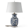 Danny's Fine Porcelain Lighting Danny's Fine Porcelain 17Lx17Wx 28H Round Vase Lamp - B/W Birds & Florals [Acrylic_Base/Sh:2-847-17] 10794-LA
