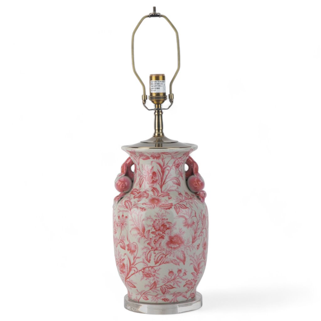 Danny's Fine Porcelain Lighting Danny's Fine Porcelain 17Lx17Wx30H Lamp - Pink Primrose [Acrylic_Base/Sh:2-847-17] 14236-LA