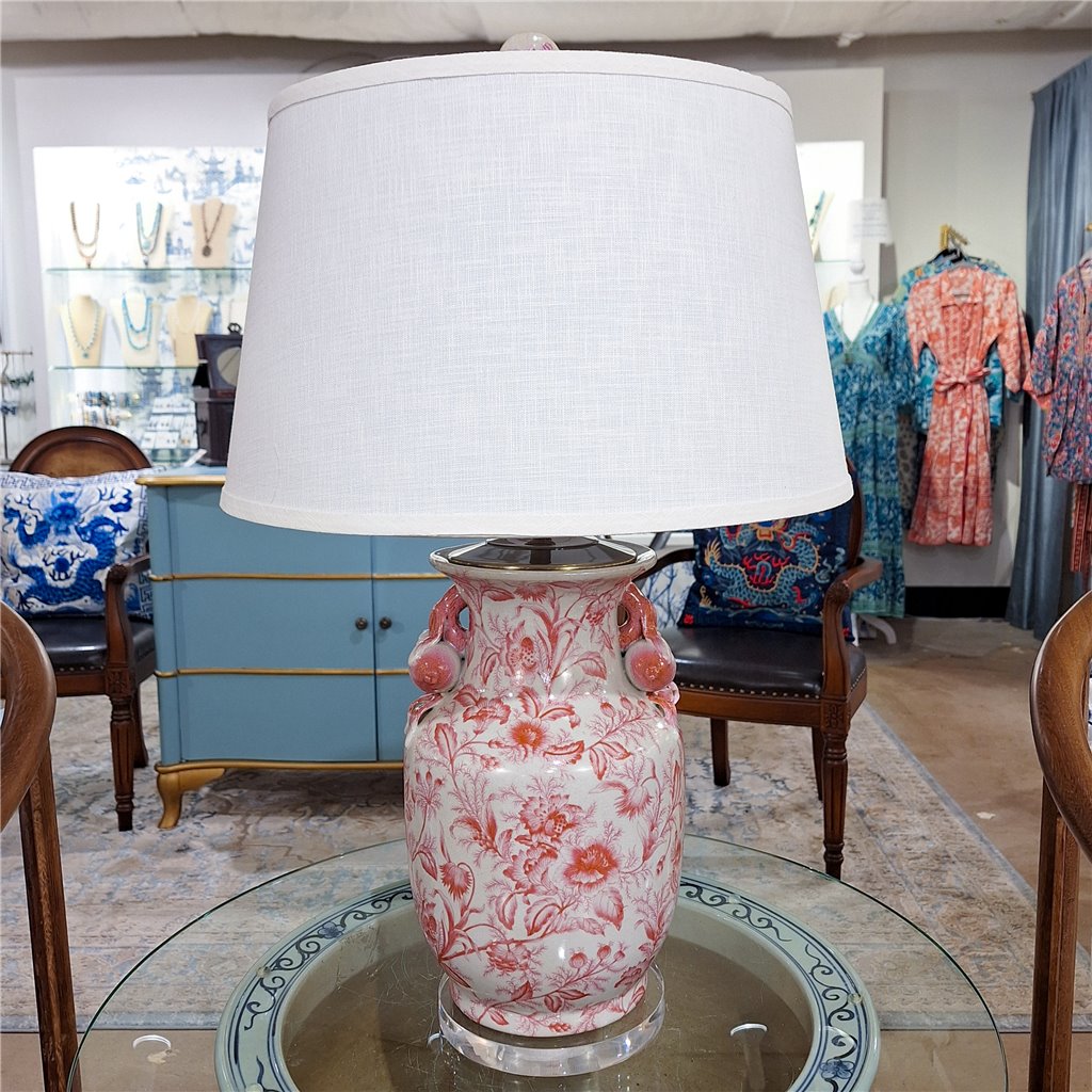 Danny's Fine Porcelain Lighting Danny's Fine Porcelain 17Lx17Wx30H Lamp - Pink Primrose [Acrylic_Base/Sh:2-847-17] 14236-LA