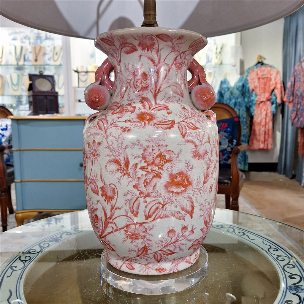 Danny's Fine Porcelain Lighting Danny's Fine Porcelain 17Lx17Wx30H Lamp - Pink Primrose [Acrylic_Base/Sh:2-847-17] 14236-LA