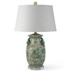 Danny's Fine Porcelain Lighting Danny's Fine Porcelain 17Lx17Wx30H Porcelain Lamp - Green And White [Acrylic_Base/Sh:2-847-17] 14241-LA