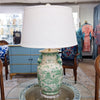 Danny's Fine Porcelain Lighting Danny's Fine Porcelain 17Lx17Wx30H Porcelain Lamp - Green And White [Acrylic_Base/Sh:2-847-17] 14241-LA