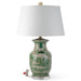 Danny's Fine Porcelain Lighting Danny's Fine Porcelain 17Lx17Wx30H Porcelain Lamp - Green And White [Acrylic_Base/Sh:2-847-17] 14241-LA