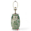 Danny's Fine Porcelain Lighting Danny's Fine Porcelain 17Lx17Wx30H Porcelain Lamp - Green And White [Acrylic_Base/Sh:2-847-17] 14241-LA