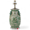 Danny's Fine Porcelain Lighting Danny's Fine Porcelain 17Lx17Wx30H Porcelain Lamp - Green And White [Acrylic_Base/Sh:2-847-17] 14241-LA