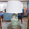 Danny's Fine Porcelain Lighting Danny's Fine Porcelain 17Lx17Wx30H Porcelain Lamp - Green And White [Acrylic_Base/Sh:2-847-17] 14241-LA