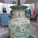Danny's Fine Porcelain Lighting Danny's Fine Porcelain 17Lx17Wx30H Porcelain Lamp - Green And White [Acrylic_Base/Sh:2-847-17] 14241-LA
