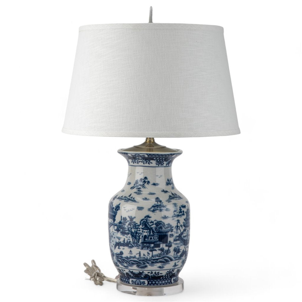 Danny's Fine Porcelain Lighting Danny's Fine Porcelain 17Lx17X30H Blue Willow Lamp [Acrylic_Base/Sh:2-847-17] 13666-LA