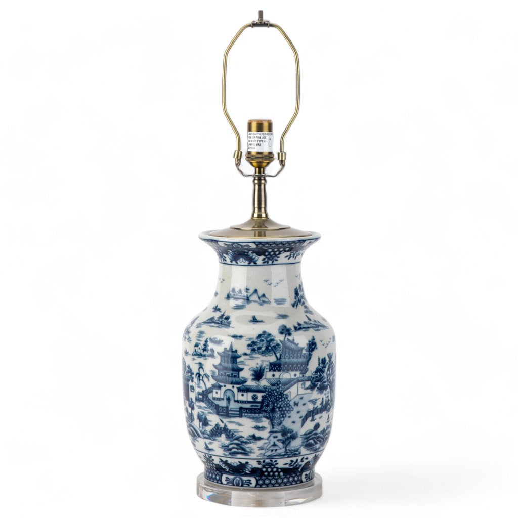 Danny's Fine Porcelain Lighting Danny's Fine Porcelain 17Lx17X30H Blue Willow Lamp [Acrylic_Base/Sh:2-847-17] 13666-LA