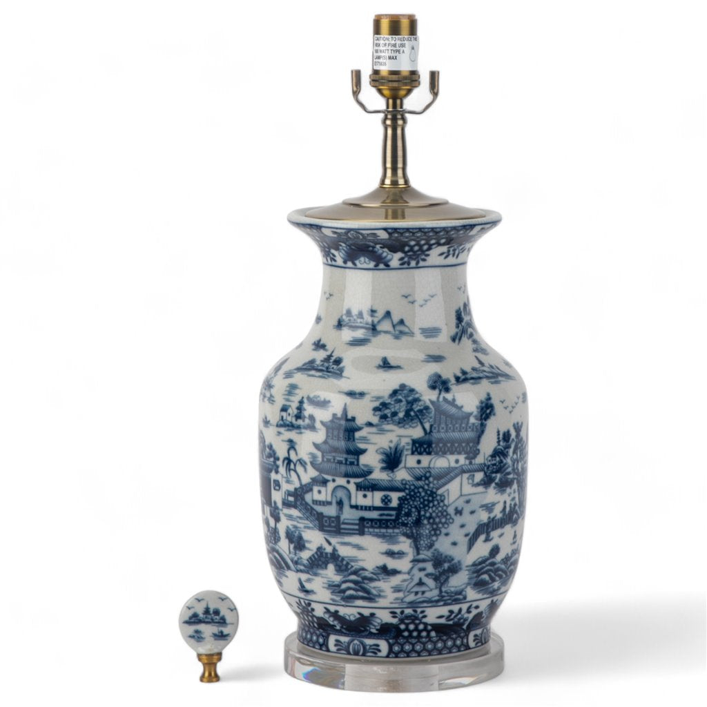 Danny's Fine Porcelain Lighting Danny's Fine Porcelain 17Lx17X30H Blue Willow Lamp [Acrylic_Base/Sh:2-847-17] 13666-LA