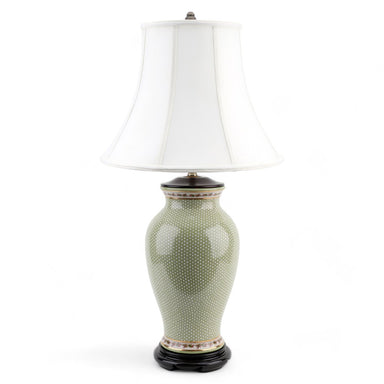 Danny's Fine Porcelain Lighting Danny's Fine Porcelain 17x17x32 Porcelain Round Vase Lamp - Dotty (108-17-Be) 14072-L