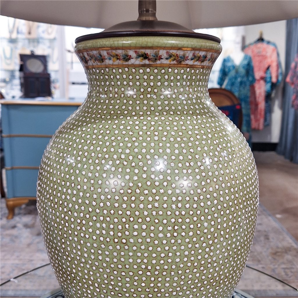 Danny's Fine Porcelain Lighting Danny's Fine Porcelain 17x17x32 Porcelain Round Vase Lamp - Dotty (108-17-Be) 14072-L