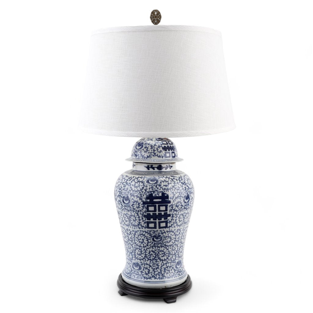 Danny's Fine Porcelain Lighting Danny's Fine Porcelain 19L X 19W X 32H Double Happiness Lamp (2-847-19) 50981-L