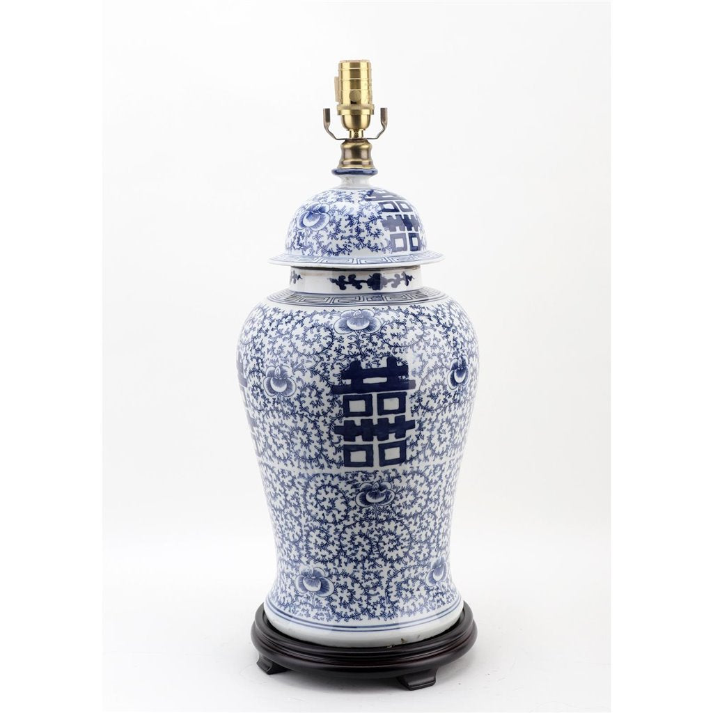 Danny's Fine Porcelain Lighting Danny's Fine Porcelain 19L X 19W X 32H Double Happiness Lamp (2-847-19) 50981-L