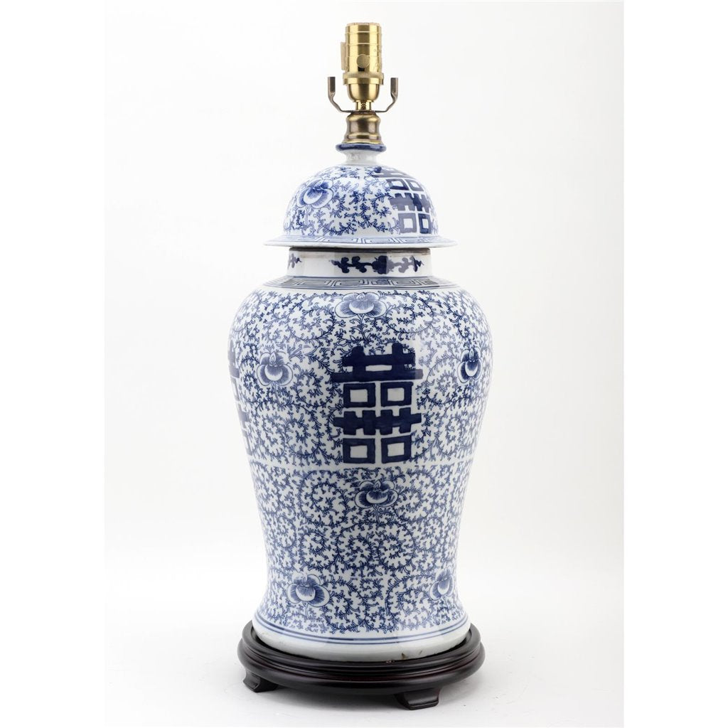 Danny's Fine Porcelain Lighting Danny's Fine Porcelain 19L X 19W X 32H Double Happiness Lamp (2-847-19) 50981-L