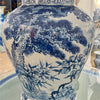 Danny's Fine Porcelain Home Decor Danny's Fine Porcelain 20L X20W X 32H Big Temple Lidded Jar Blue And White Longevity 51156