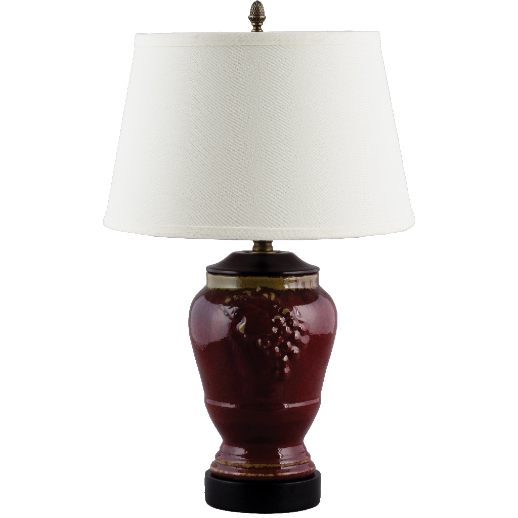 Danny's Fine Porcelain Home Decor Danny's Fine Porcelain 22" Small Grape Jar Lamp -Red