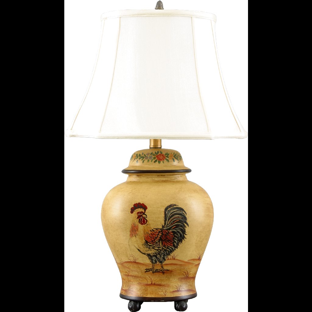 Danny's Fine Porcelain Home Decor Danny's Fine Porcelain 28" Oval Jar Lamp - Rooster Field