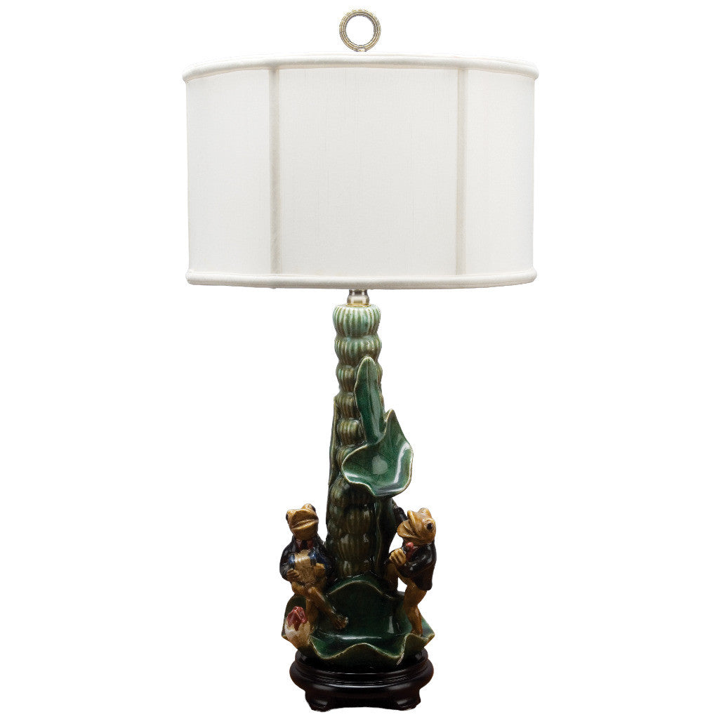 Danny's Fine Porcelain Lighting Danny's Fine Porcelain 29" MUSIC FROGS LAMP (322-13-BE) PLF56