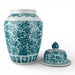 Danny's Fine Porcelain Home Decor Danny's Fine Porcelain 30h Lidded Jar-Green Peony