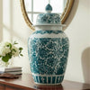 Danny's Fine Porcelain Home Decor Danny's Fine Porcelain 30h Lidded Jar-Green Peony