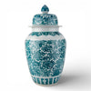 Danny's Fine Porcelain Home Decor Danny's Fine Porcelain 30h Lidded Jar-Green Peony