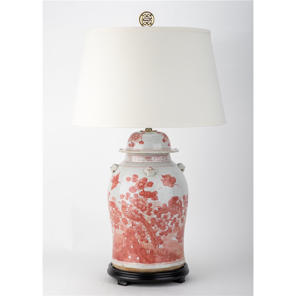 Danny's Fine Porcelain Home Decor Danny's Fine Porcelain 34h X 19w Red Bird Warrior Lamp-(Classic) - (230-19-Be) Dimension:19x19x34