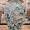 Danny's Fine Porcelain Home Decor Danny's Fine Porcelain 40h Lidded Warrior Jar-Green Scenic