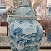 Danny's Fine Porcelain Home Decor Danny's Fine Porcelain 40h Lidded Warrior Jar-Green Scenic