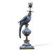 Danny's Fine Porcelain Home Decor Danny's Fine Porcelain 6L X 6W X 19H PORCELAIN PARROT CANDLE HOLDER WITH BRONZE ORMOLU- BLUE AND WHITE (LEFT) 14049