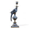 Danny's Fine Porcelain Home Decor Danny's Fine Porcelain 6L X 6W X 19H PORCELAIN PARROT CANDLE HOLDER WITH BRONZE ORMOLU- BLUE AND WHITE (LEFT) 14049