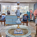 Danny's Fine Porcelain Home Decor Danny's Fine Porcelain 6L X 6W X 19H PORCELAIN PARROT CANDLE HOLDER WITH BRONZE ORMOLU- BLUE AND WHITE (LEFT) 14049