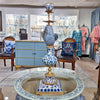 Danny's Fine Porcelain Home Decor Danny's Fine Porcelain 6L X 6W X 19H PORCELAIN PARROT CANDLE HOLDER WITH BRONZE ORMOLU- BLUE AND WHITE (LEFT) 14049