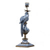 Danny's Fine Porcelain Home Decor Danny's Fine Porcelain 6L X 6W X 19H PORCELAIN PARROT CANDLE HOLDER WITH BRONZE ORMOLU- BLUE AND WHITE (LEFT) 14049